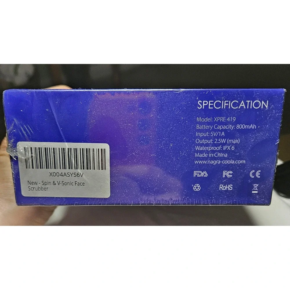 NagraCoola Clie 3.0 Spin & Sonic Face Scrubber Unisex OS Blue XPRE419 New